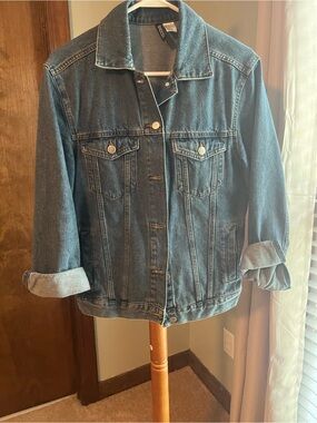 H&M Dark Blue Denim Jacket with Button Front